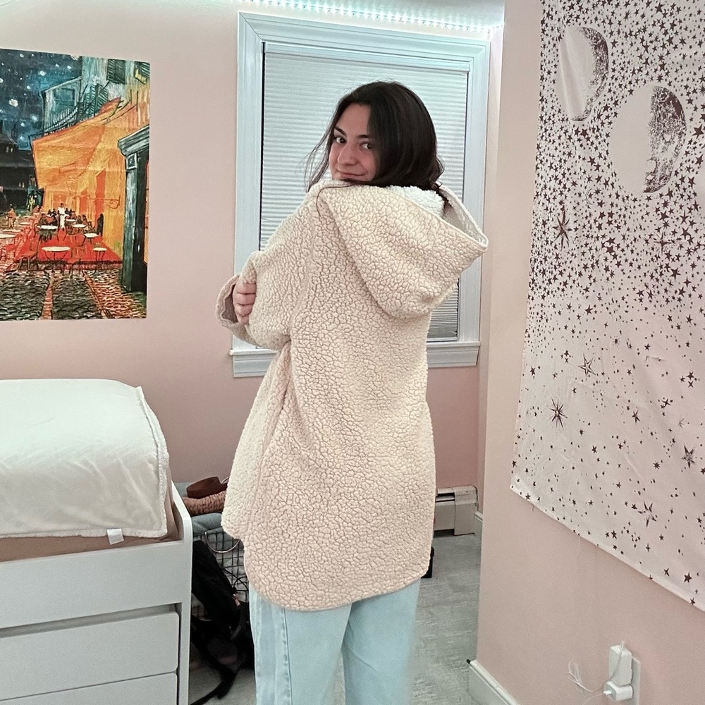 UO Cream Teddy Jacket